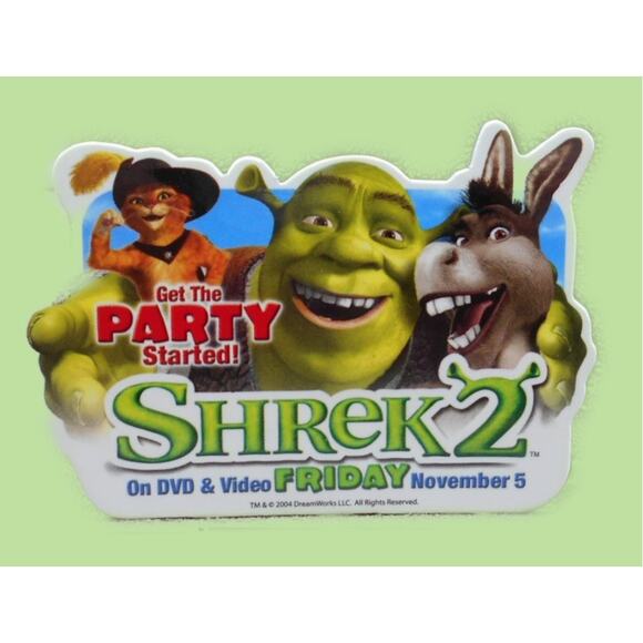 DreamWorks Shrek 2 on DVD & Video 2004 Movie Promo Pin Button Vintage - Picture 1 of 5